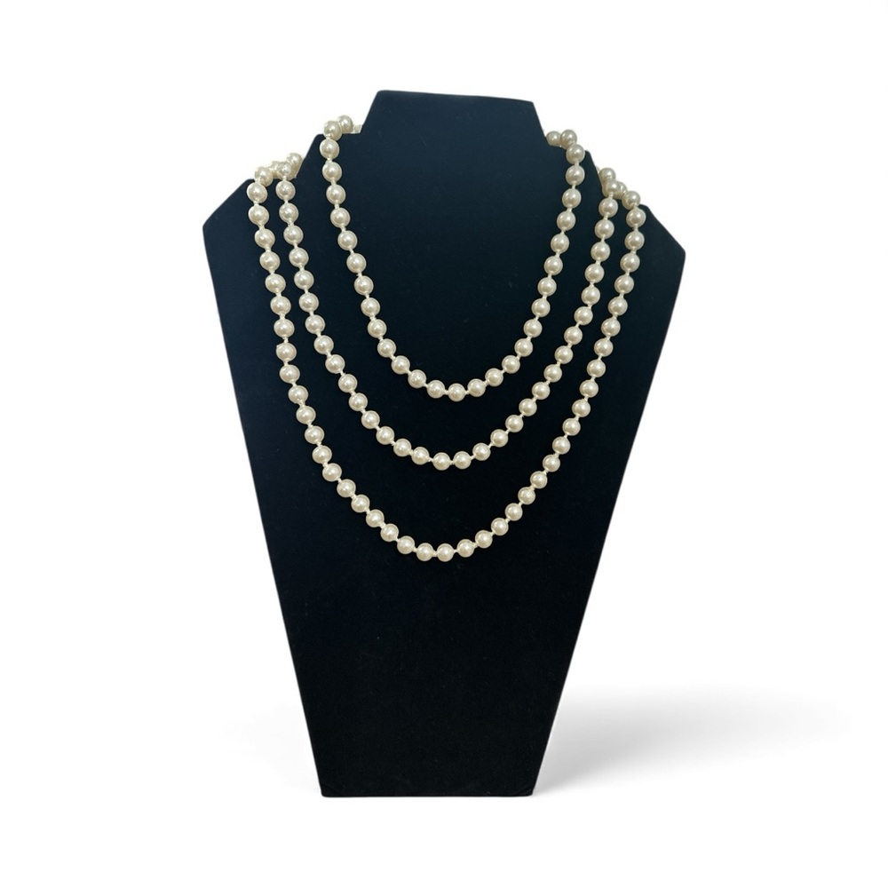Long White Pearl  Necklace Classic & Elegant  28" long can be worn full lengt